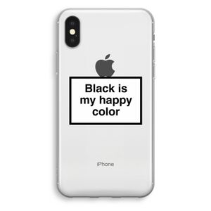 Black is my happy color: iPhone X Transparant Hoesje