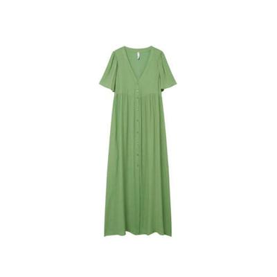 Mango maxi blousejurk met textuur groen