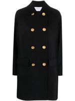 Harris Wharf London manteau Mac en laine vierge à boutonnière croisée - Noir