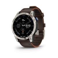 Garmin D2™ Mach 1 pilotensmartwatch met bruine leren band, referentienummer 010-02582-55, Zilver en zwart., strepen