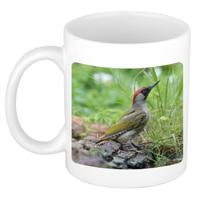 Foto mok groene specht mok / beker 300 ml - Cadeau vogels liefhebber - feest mokken