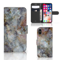 Apple iPhone X | Xs Bookcase Marmer Grijs