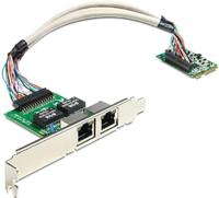 Delock Mini PCI-e LAN-adapter (2X RJ-45)