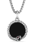 David Yurman pendentif en argent sterling Cairo Ouroboros serti d'onyx et de rubis - thumbnail