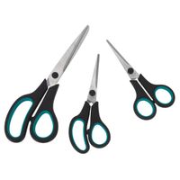 3x stuks scharen/scharenset met blauw handvat 14/15/21 cm - Hobbyschaar