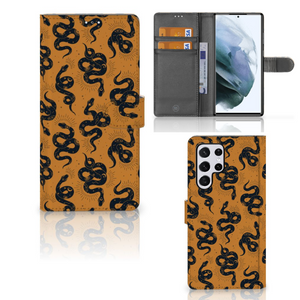 Telefoonhoesje met Pasjes voor Samsung Galaxy S22 Ultra Snakes