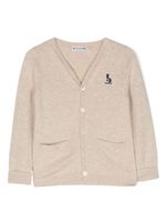 Bonpoint logo-embroidered wool cardigan - Tons neutres