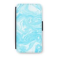 Waterverf blauw: iPhone X Flip Hoesje