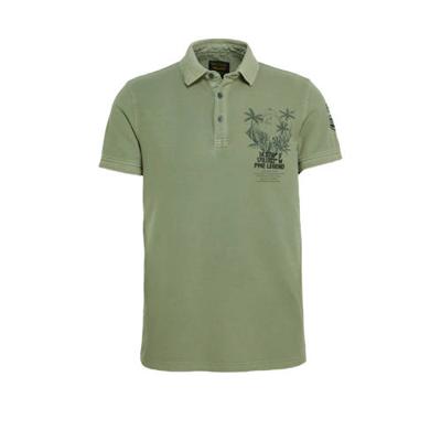 PME Legend regular fit polo met printopdruk army