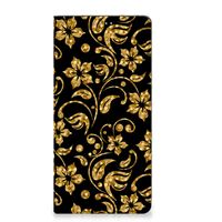 Motorola Moto G72 Smart Cover Gouden Bloemen