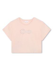 Chloé Kids t-shirt à logo brodé - Rose