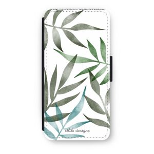 Tropical watercolor leaves: iPhone 7 Flip Hoesje