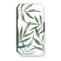 Tropical watercolor leaves: iPhone 7 Flip Hoesje - thumbnail