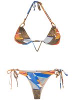 Amir Slama bikini imprimé - Bleu