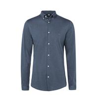 WE Fashion slim fit overhemd met logo grijsblauw