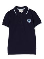 Kenzo Kids polo à logo Tiger Head - Bleu - thumbnail