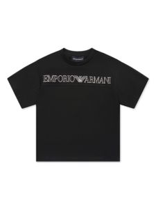 Emporio Armani Kids t-shirt en coton à logo brodé - Noir