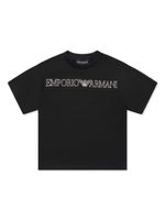 Emporio Armani Kids t-shirt en coton à logo brodé - Noir - thumbnail