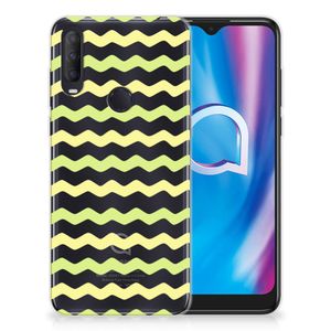 Alcatel 1S (2020) TPU bumper Waves Yellow