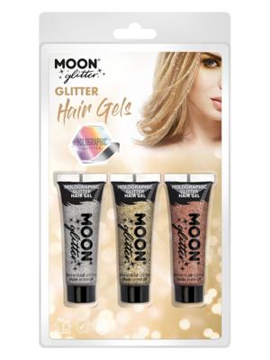 Moon Glitter Holographic Haar Gel Zilver Ros Goud en Goud