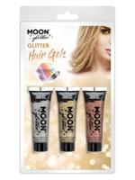 Moon Glitter Holographic Haar Gel Zilver Ros Goud en Goud