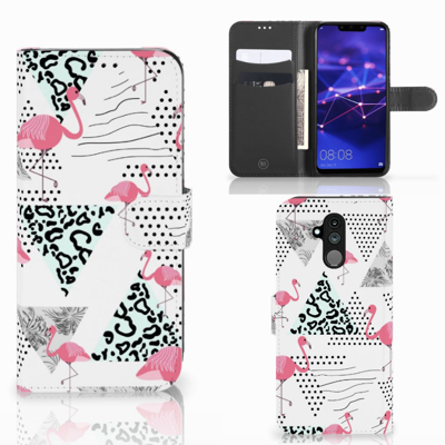 Huawei Mate 20 Lite Telefoonhoesje met Pasjes Flamingo Triangle Huawei Mate 20 Lite Telefoonhoesje met Pasjes Flamingo Triangle