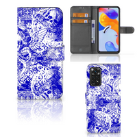 Telefoonhoesje met Naam Xiaomi Redmi Note 11 Pro 5G/4G Angel Skull Blauw - thumbnail