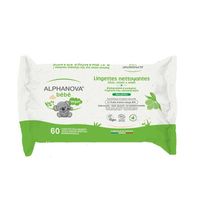 Alphanova Baby Baby natural wipes gevoelige huid 3 x 60 (180 st) - thumbnail