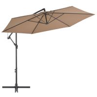 Zweefparasol met aluminium paal 300 cm taupe