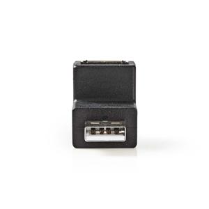 USB-A Adapter | USB 2.0 | USB-A Male | USB-A Female | 480 Mbps | Rond | Vernikkeld | PVC | Zwart | D