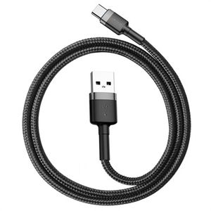 Baseus Cafule USB 2.0 / Type-C Kabel CATKLF-AG1 - 0,5m - Zwart / Grijs