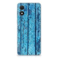 Motorola Moto E13 Bumper Hoesje Wood Blue