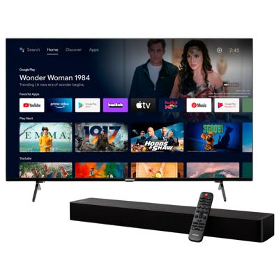 BundelDEAL ! LIFE® X15527 138,8 cm (55 inch) Ultra HD QLED Android-TV & 2.0 Bluetooth Soundbar P61155