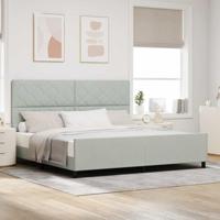 vidaXL Bedframe fluweel lichtgrijs 200x200 cm