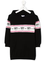 Chiara Ferragni Kids robe-sweat à logo imprimé - Noir - thumbnail