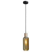 Masterlight Zwarte pendel hanglamp Bounty goud met cilinderglas 2470-05-02-5