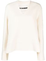 Jil Sander sweat en laine vierge à col v - Tons neutres - thumbnail