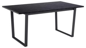 Eettafel Liam Zwart Marmerlook 160cm - Giga Living