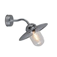 QAZQA - Landelijk | Vintage Smart buiten wandlamp zink IP44 incl. Wifi A60 - Munich | Dimmer | Dimbaar | Buitenverlichting - Zink Rond |Bol - E27 Geschikt voor LED - Max. 1 x 4.9 Watt