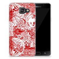 Silicone Back Case Samsung Galaxy A3 2016 Angel Skull Rood - thumbnail