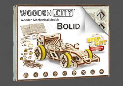 Wooden City modelbouwset Racewagen hout naturel 108 delig Wooden City modelbouwset Racewagen hout naturel 108 delig