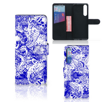 Telefoonhoesje met Naam Sony Xperia 1 II Angel Skull Blauw