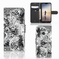 Telefoonhoesje met Naam Huawei P20 Lite Skulls Angel