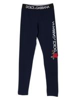 Dolce & Gabbana Kids legging à logo imprimé - Bleu