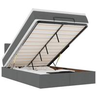 vidaXL Ottoman bed met matras 120x200cm stof donkergrijs