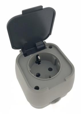 WCD Stopcontact Waterdicht 1 V Met Klep Vierkant WCD Stopcontact Waterdicht 1 V Met Klep Vierkant