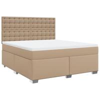 vidaXL Boxspring met matras kunstleer cappuccinokleurig 180x200 cm
