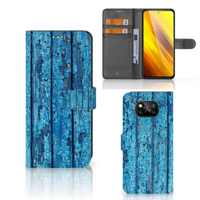 Xiaomi Poco X3 | Poco X3 Pro Book Style Case Wood Blue - thumbnail