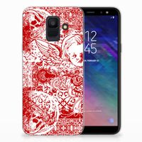 Silicone Back Case Samsung Galaxy A6 (2018) Angel Skull Rood