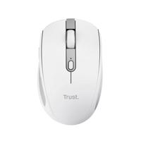 Trust Ozaa Stille Draadloze Muis Bluetooth + 2.4GHz, Compacte Wireless Mouse, 60% Gerecycled Plastic, Oplaadbare Bluetooth Mouse PC Computer Laptop Windows Android Mac - Wit